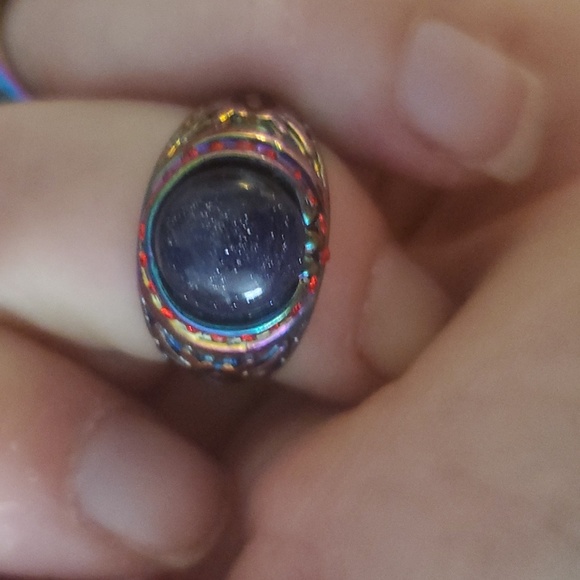 New Sunstone Sun Sitara Rainbow Hematite Ring. - Picture 14 of 14